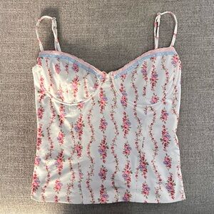 Edikted Indira Printed Cupped Lace Up Corset